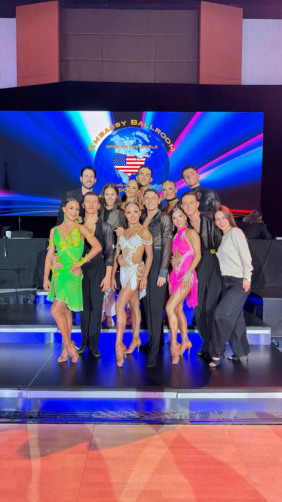 Brilliant DanceSport competitors on stage at the Embassy Ballroom